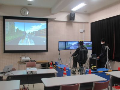 自転車シミュレータ体験